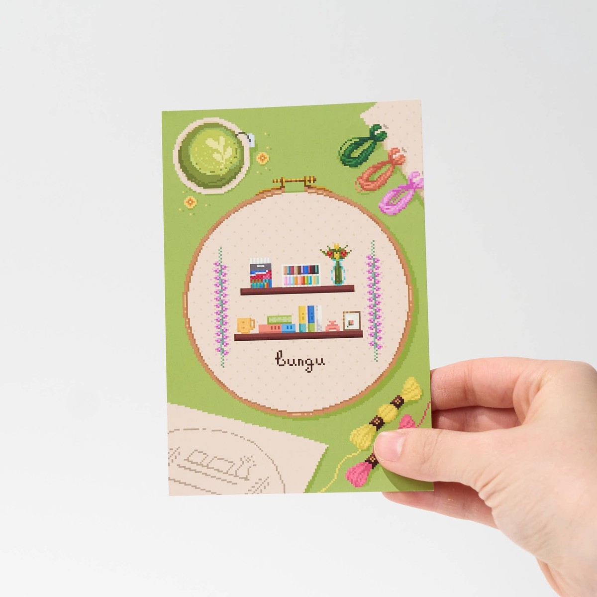 "Sew Matcha To Do" Postcard by Angelyn / Bungu