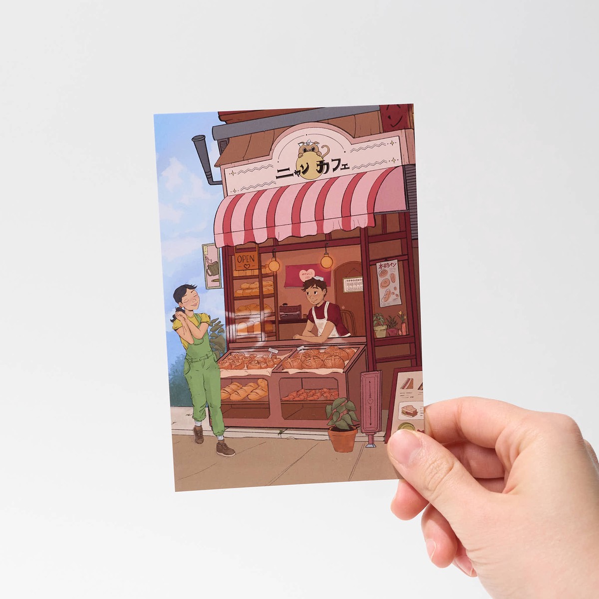 "Baked with Love" Postcard by Catherine / Bungu