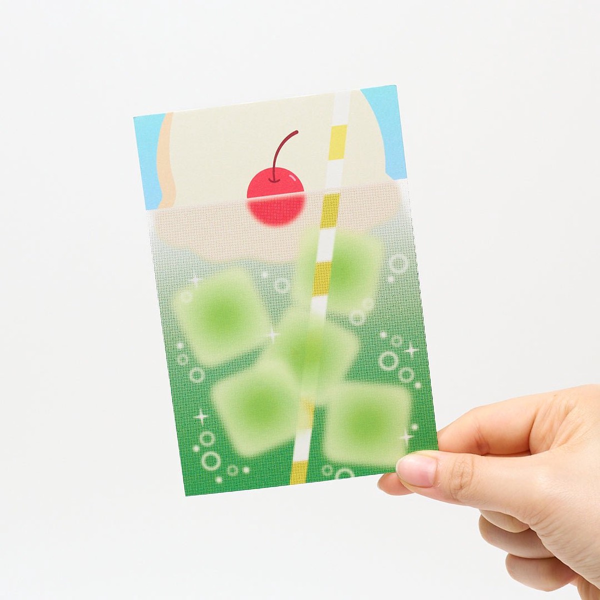 "Cream Soda Plunge" Washi Postcard by Narumi / Bungu