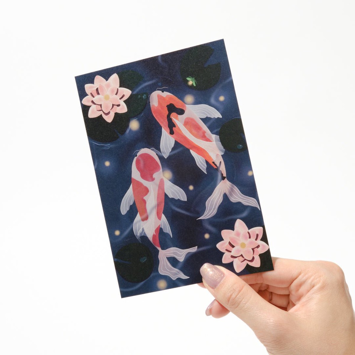 "A Pair of Koi" Washi Postcard by Celia / Bungu