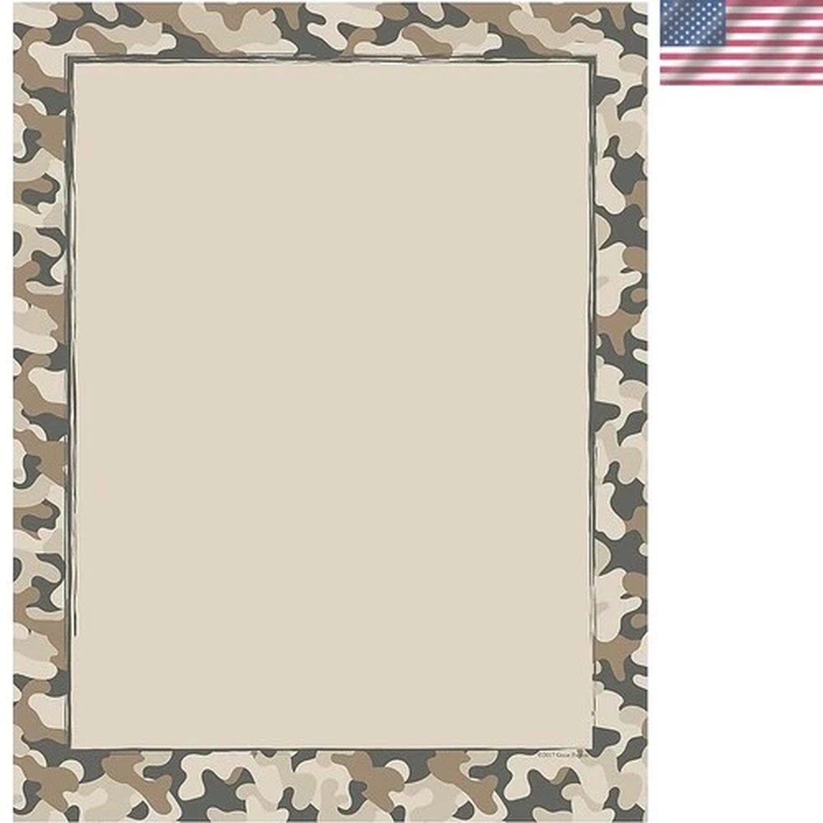 -Friendly Camo Letterhead, 8.5" x 11", 80 Sheets for Creativity